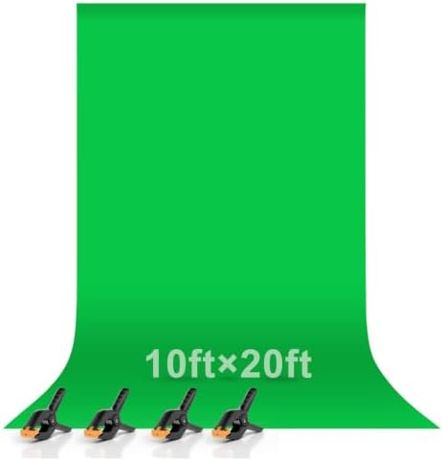 EMART 10x20Ft Green Screen Backdrop,Photography Greenscreen Background