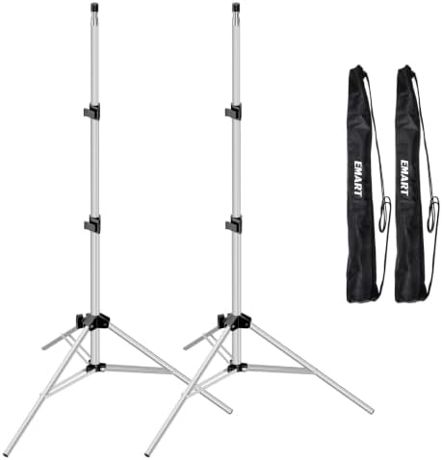EMART 7Ft Light Stand for Photography, Speedlight, Softbox 2 Pack-Silver