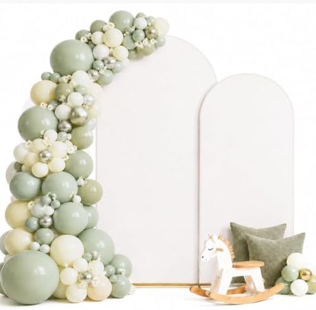 Emart Arch Backdrop Covers Set of 2, 7.2ft,6ft, White