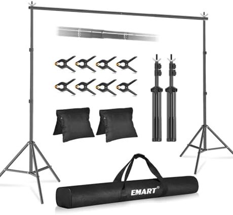 EMART Backdrop Stand 10x8.5FT Adjustable Back Drop Stand for Party Events